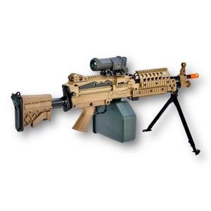 A&K Cybergun FN Licensed M46 MK2 Minimi SAW Full Metal AEG Gel Blaster Machine Gun - Desert Earth