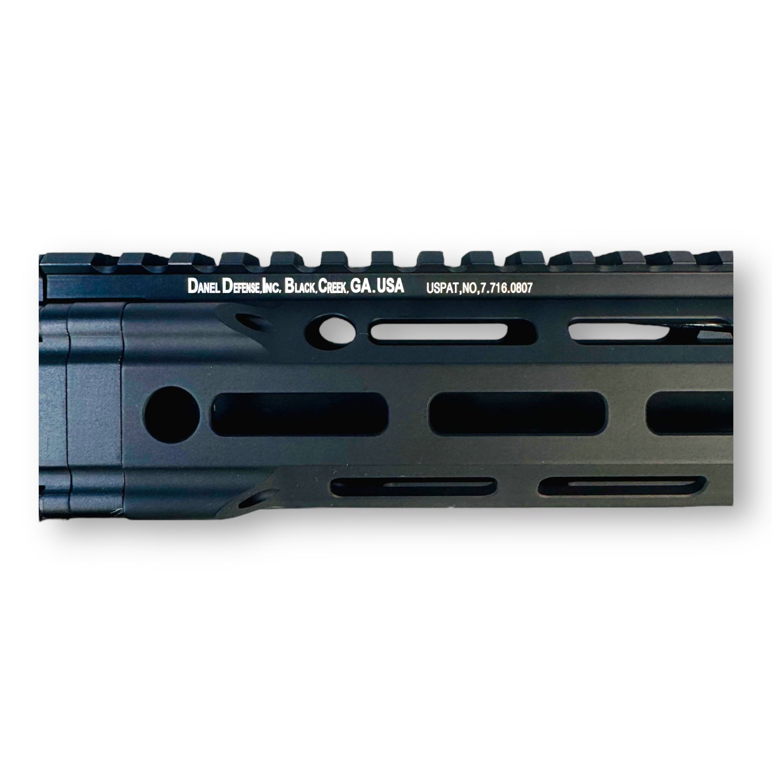 E&C Daniel Defense DDM4 V7s 14" MLOK Handguard AEG Gel Blaster Rifle Replica EC-645-14 - Black - MLOK slimline Handguard with makers markings 