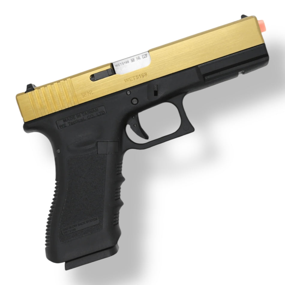 WE Tech Glock Gen3 17A 'Titanium' Gold Version GBB Gel Blaster pistol replica - WE-G001A-TG