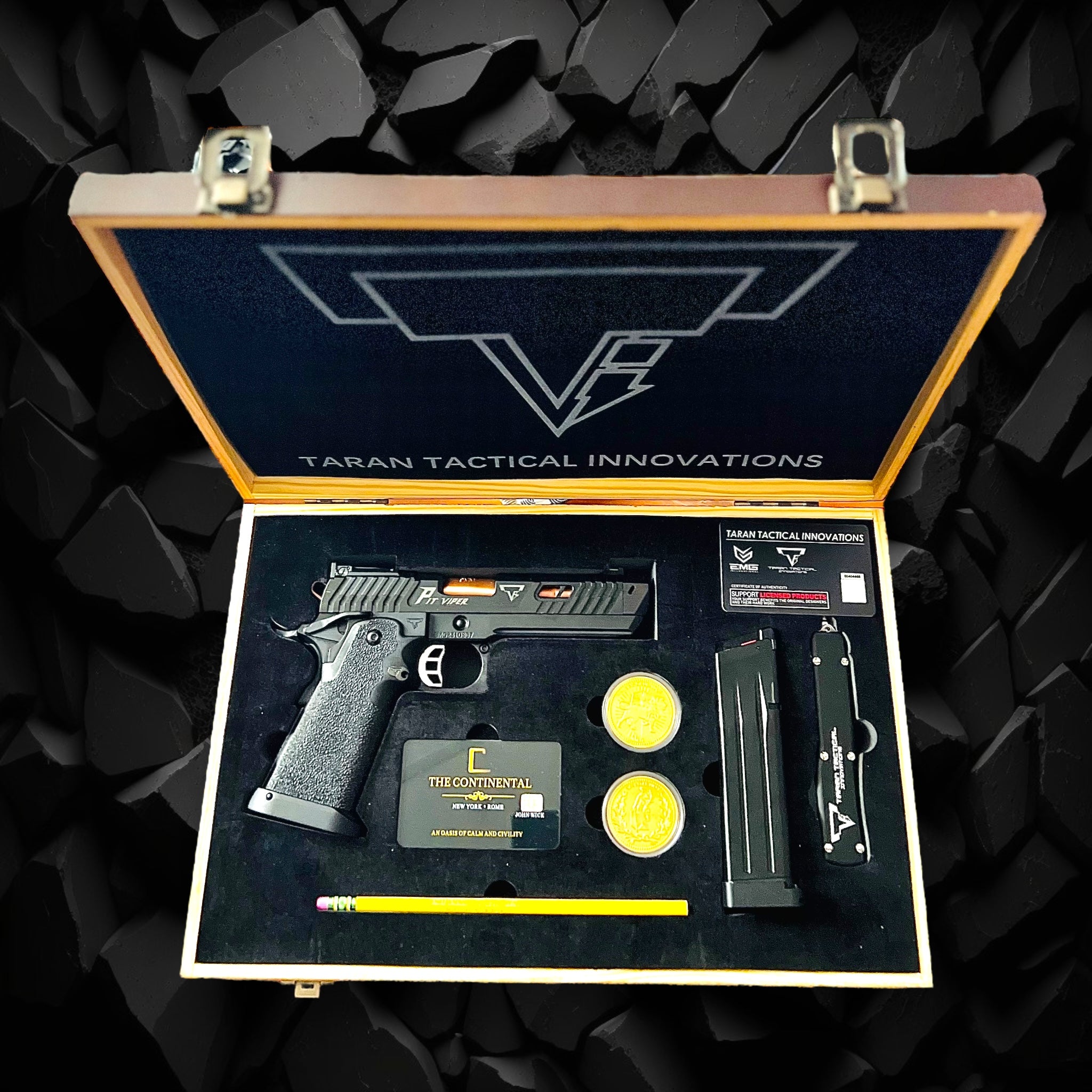 EMG TTI Licensed JW4 2011 Pit Viper Gas Blowback Gel Blaster Pistol Replica & Limited Edition Collectors Box