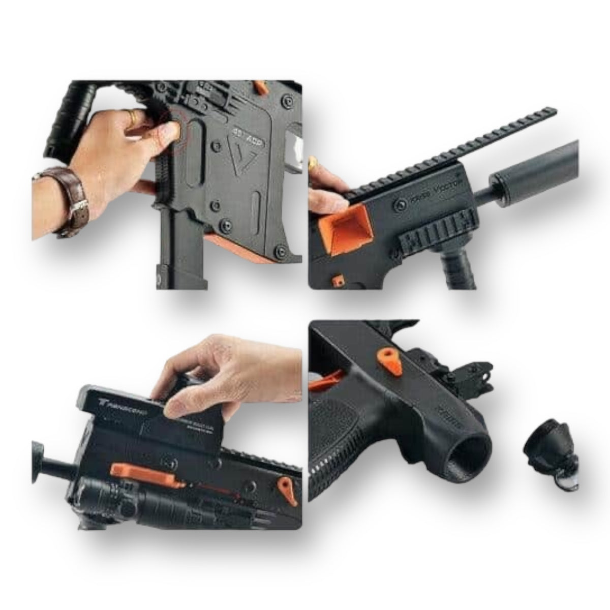 LeHui Kriss Vector V2 11.1v AEG Gel Blaster SMG - how to fit accessories 