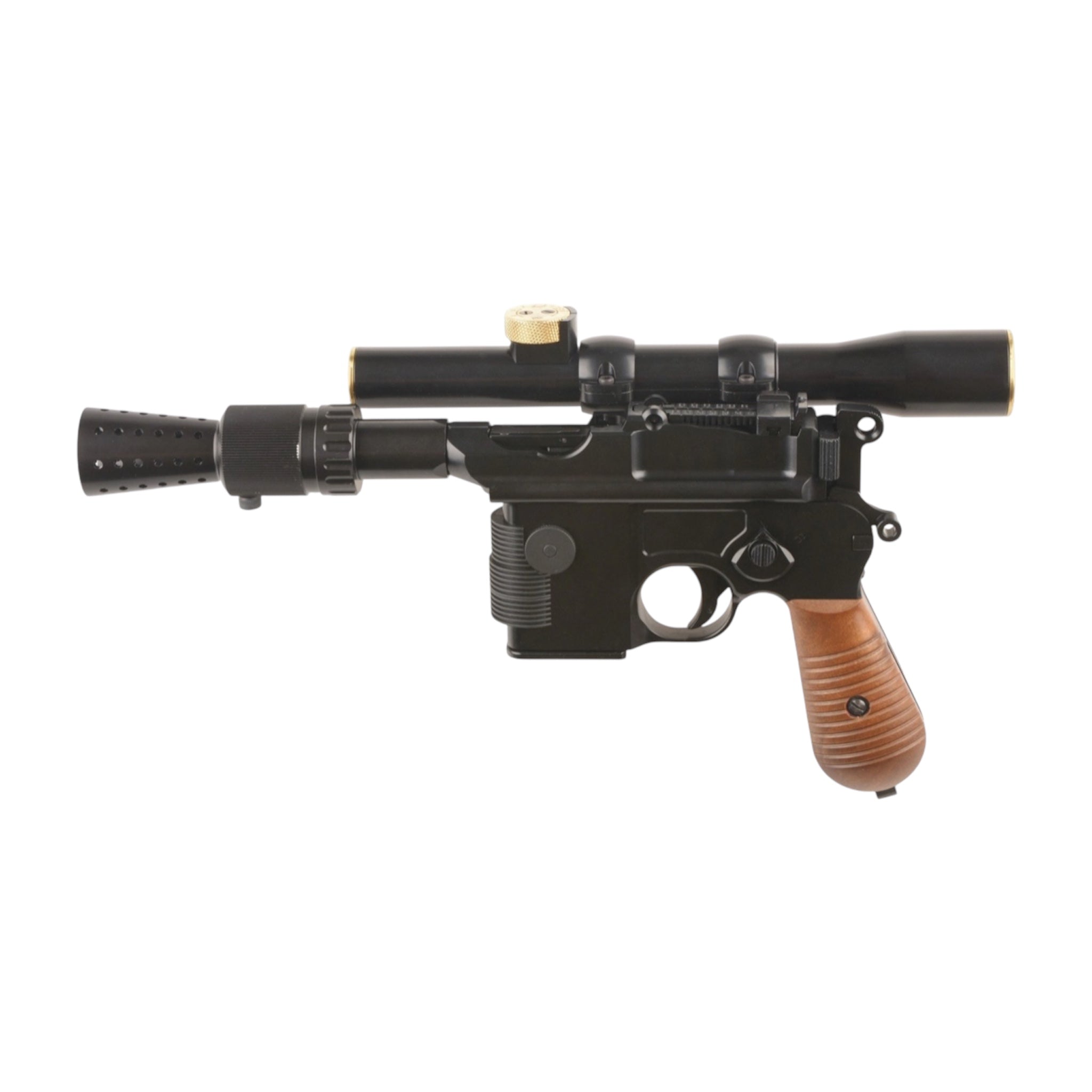 Armorer Works DL-44 Han Solo "Smuggler" Mauser Broom Handle with Scope Gel Blaster Pistol – A Legendary Blaster for True Collectors