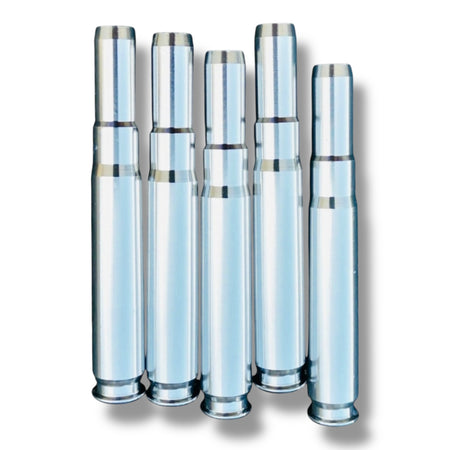 Double Bell & Hanke Metal Bullet Shells for Bolt-Action Shell Ejection Gel Blaster Rifles - Silver Shells
