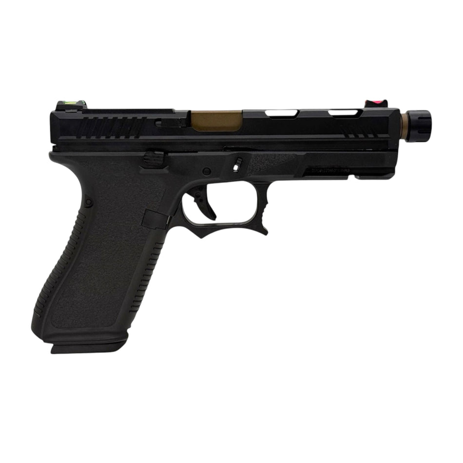 Custom Golden Eagle ‘A John Wick Story’ Ballerina style Glock G17 Gen5 MOS Gas Blowback Gel Blaster Pistol Replica - Black