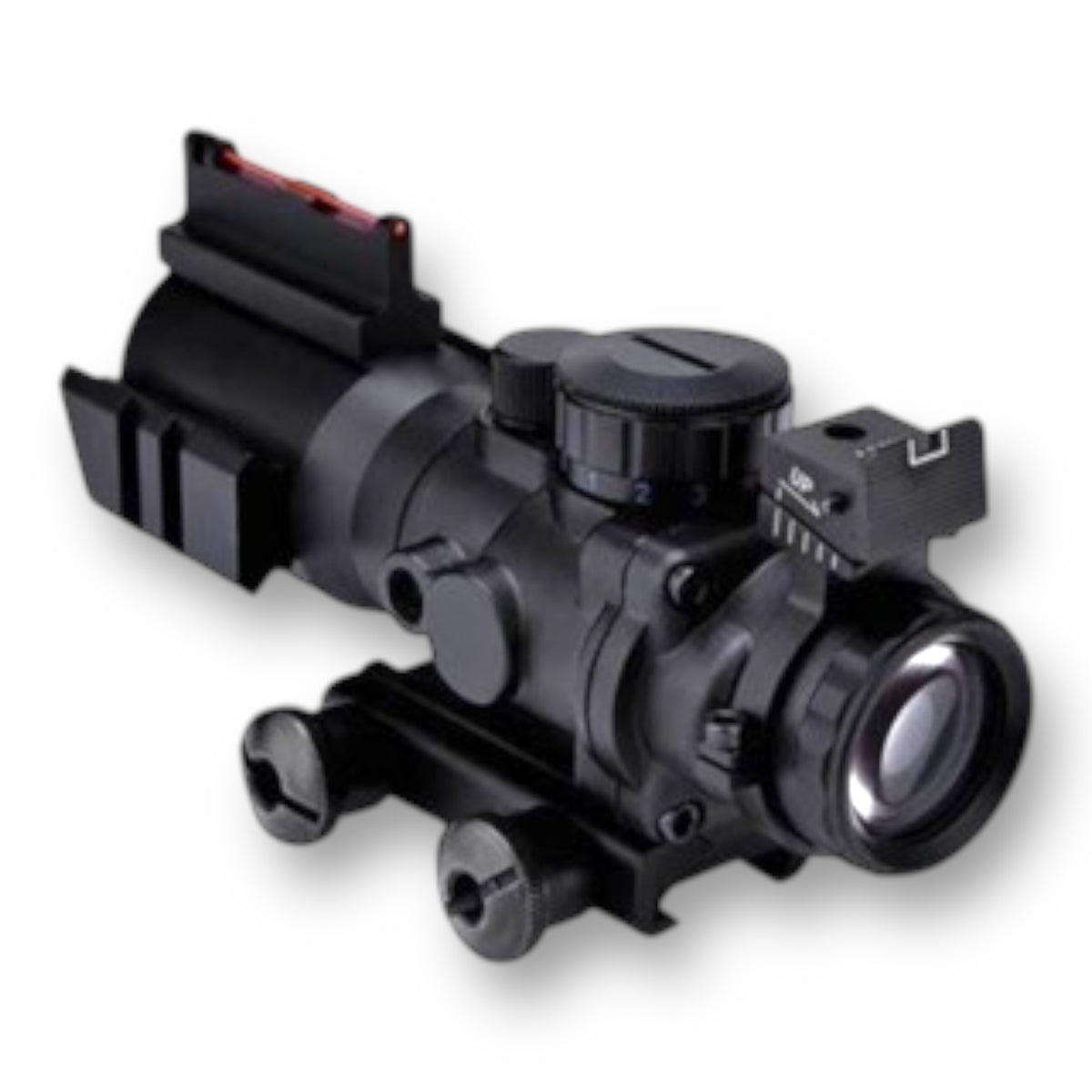 Rifle Scope Belleshi 4 x 32 Red/Green/Blue Triple Illuminated scope & optic fibre battle sights