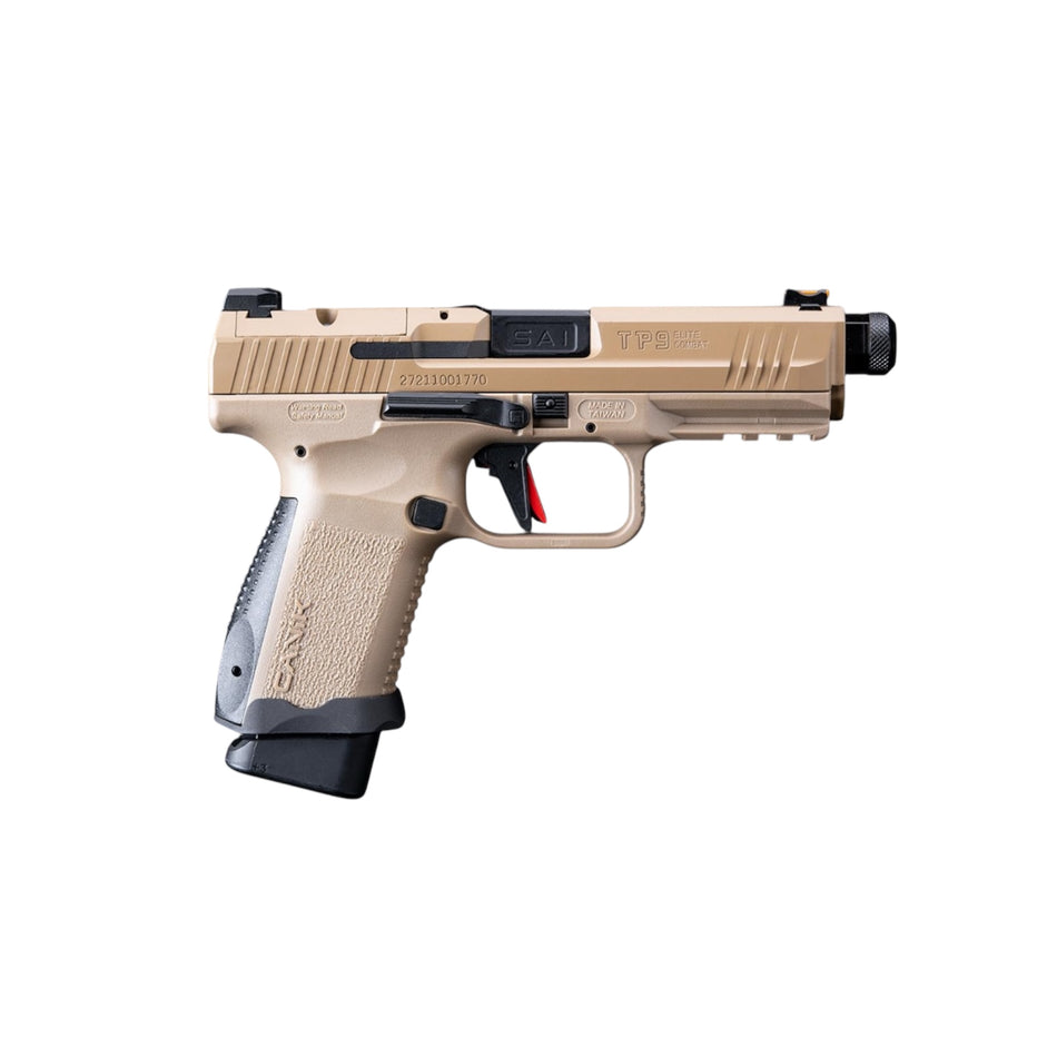 Cybergun CANIK x Salient Arms International Officially Licensed TP9 9x19mm Elite Combat GBB Gel Blaster Replica - Tan