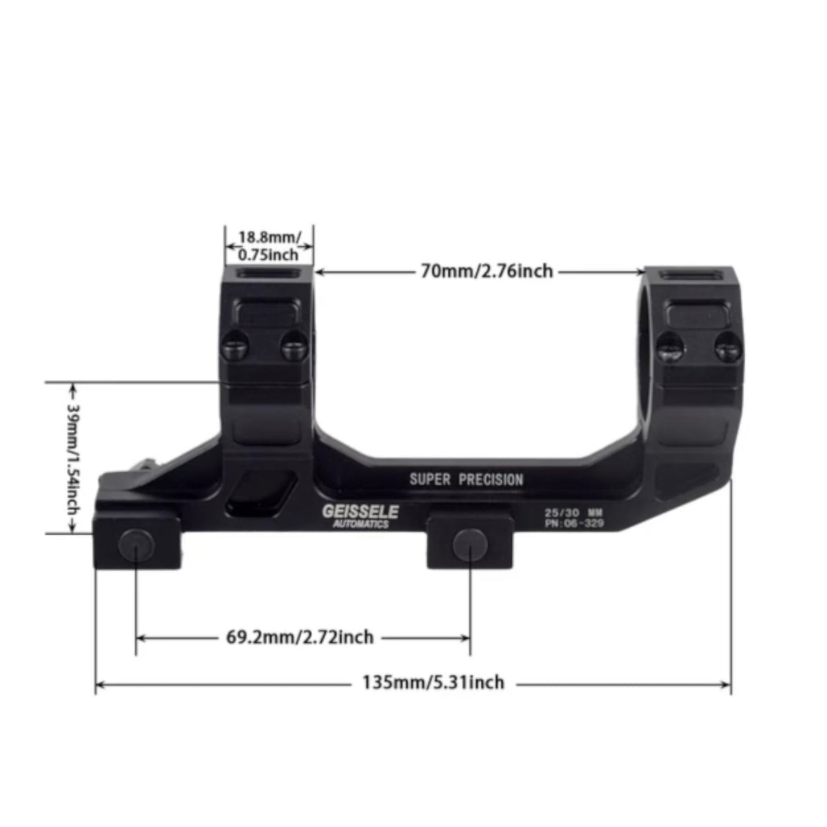 Geissele Super Precision One Piece Rifle Scope Mount - Black