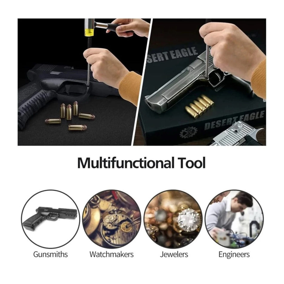 Pin Punch Set with Bench Block & Double-Sided Hammer – 9 Piece Precision Kit