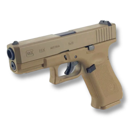 E&C Glock G19X Gen5 GBB with Aluminium Slide Gel Blaster Replica Pistol - EC-1302-DE - Desert Earth