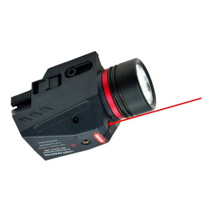Gel Blaster Pistol Flashlight with Integrated Red Dot Laser - Tactical Picatinny Rail compatible