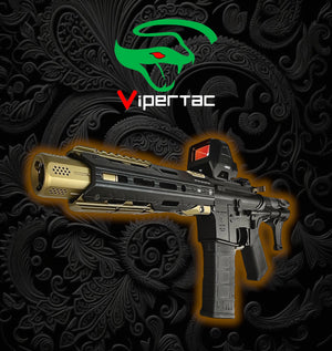 E&C ViperTac Custom Strike Industries M4 Sentinel Gridlok 8.5'' PDW Gel Blaster Rifle Replica - with FDE Accents