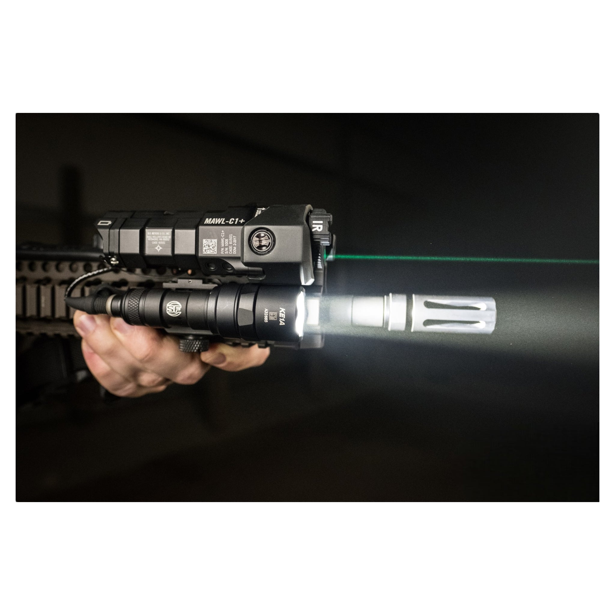 WADSN Modular Advanced Weapon Laser Class 1 (MAWL C1) + IR & Green Laser/Flashlight Unit - Full CNC 6061 Aircraft Grade Alloy Construction - Black 