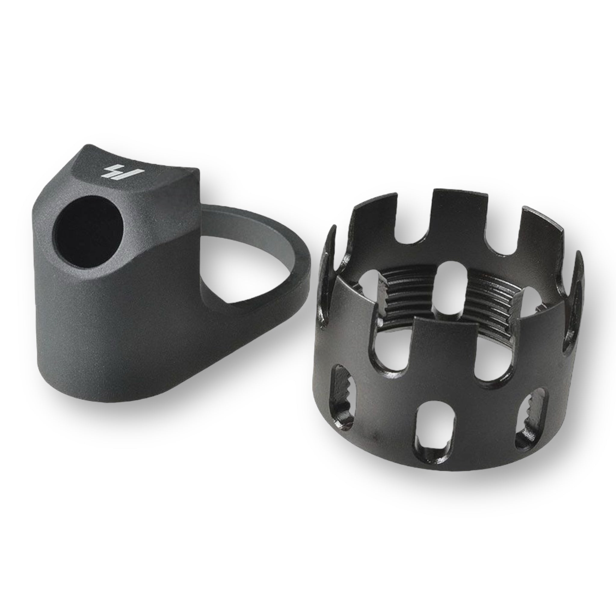 Strike Industries SI M4 QD Sling Mount Buffer Plate - CNC Aluminium Billet - Buffer Plate with QD Sling Point & Castle Nut - Black