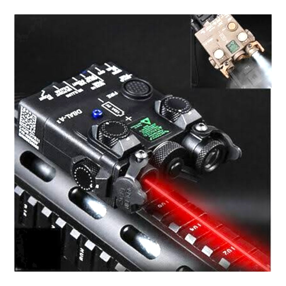 DBAL-A2 PEQ - Flashlight, Infrared & Red Laser Aiming Device & Pressure Pad - Black & Desert Earth