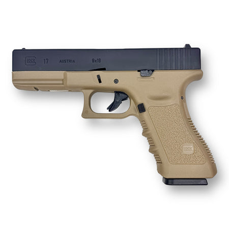 E&C Glock G17 Gen5 with Aluminium Slide GBB Gel Blaster Replica Pistol - EC-1102-DE2 BK/DE