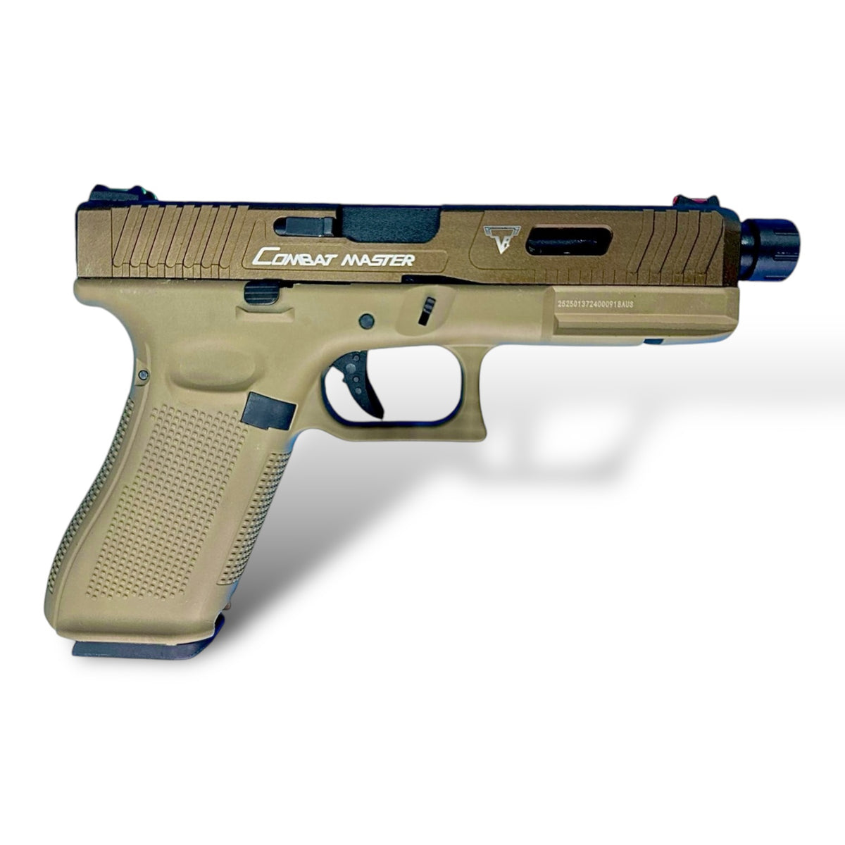 Golden Eagle Glock G17 Gen5 TTI Combat Master with Aircraft Grade CNC Aluminium Slide GBB Gel Blaster Pistol Replica GE3703T-PE - CNC Version + BONUS Inclusions!