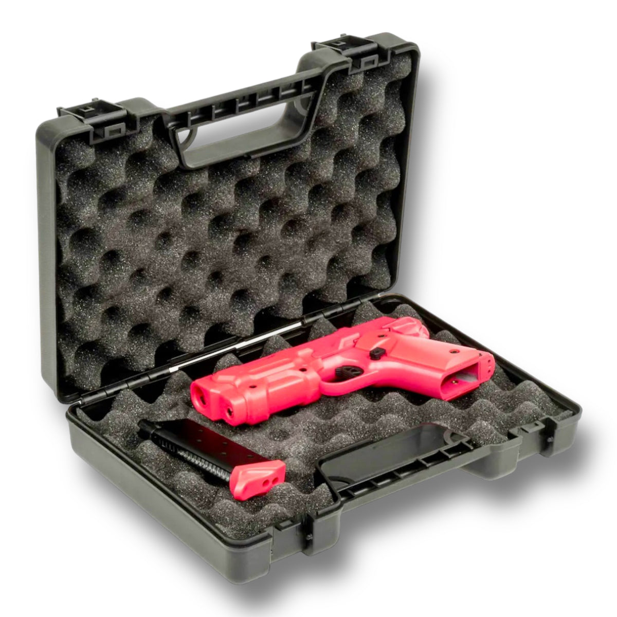 Double Bell Vorpal Bunny Detonics 1911 Ultra Compact AM.45 GBB Gel Blaster Pistol Replica Hot Pink with black accents - DB 796-1 - Lockable plastic carry case 