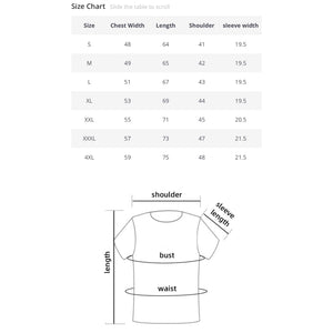 CP Camouflage Fast Dry T-shirt Sizing Chart