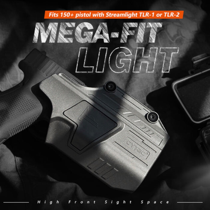 Cytac Mega Fit Light Bearing Holster - Right Hand - Black