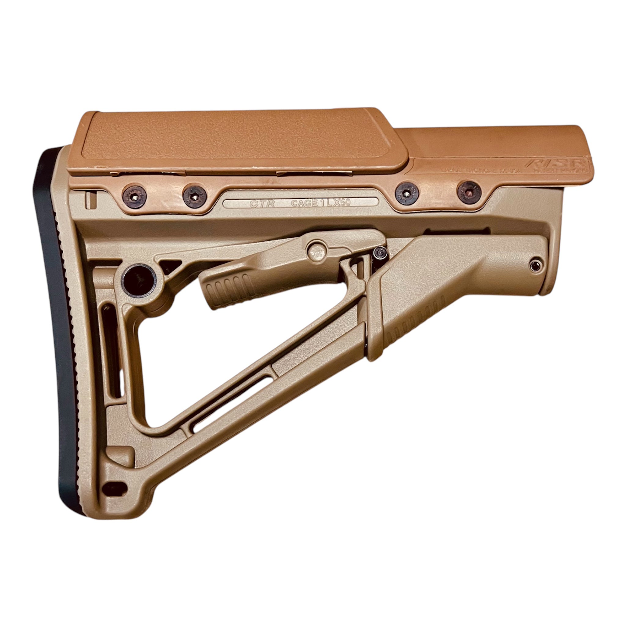 Magpul CTR Buttstock with Larue Tactical Cheek Risr - DE