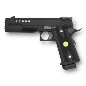 WE Tech "Hyper Strike" Metal 5.2 Hi-Capa GBB Pistol - Black & Silver