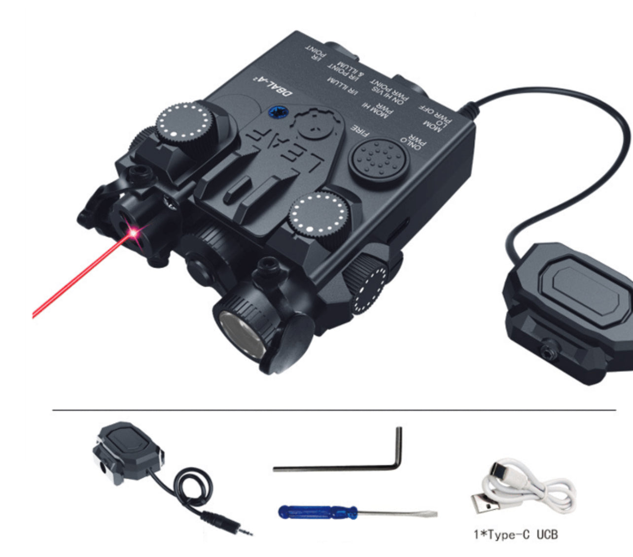 DBAL-A2 PEQ Rechargeable Touch Pad Torch and Laser Unit