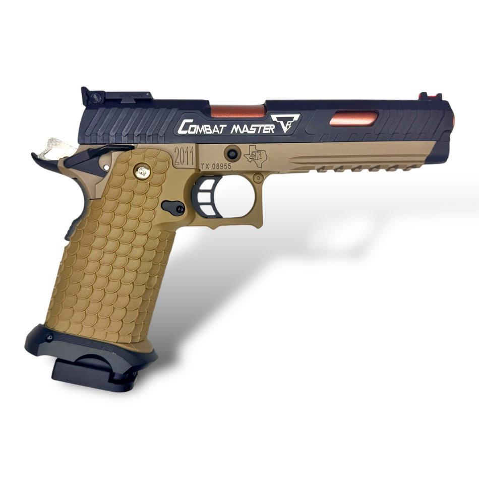 E&C Hi-Capa 2011 TTI STI Combat Master with Aluminium Slide & mid-frame GBB Gel Blaster Pistol Replica - EC-2102 - 2 Tone