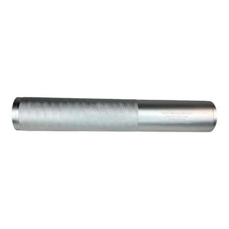 Troy Industries Cage 3E121 NATO 5.56mm Mock Suppressor - 14mm/19mm CCW Thread - Silver