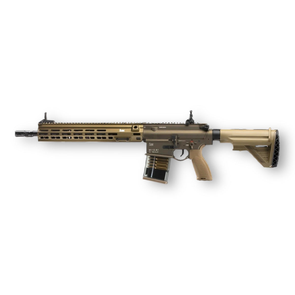 E&C Heckler & Koch HK417 7.62mm 16” MLOK Handguard  DMR V2.5 AEG Gel Blaster Rifle Replica - EC-204-16-DE