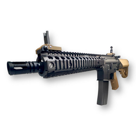 E&C Colt Government M4 with MK18 Quad Rail Handguard AEG Gel Blaster Rifle Replica - Black & Desert Earth - EC-603-WB