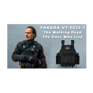 Rick Grimes wearing "The Ones Who Lived" The Walking Dead - Yakeda Tactical Combat Assault Plate Carrier Vest - Black - VT6026-3