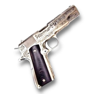 WE Tech 1911 Gel Blaster Pistol Replica - Floral Pattern with Real walnut pistol grips - WE-E012SP-BOX-GB