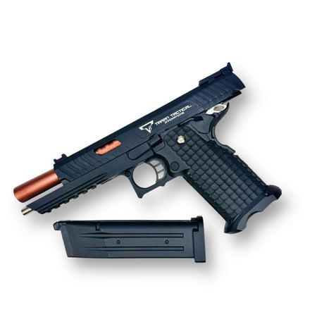 E&C Hi-Capa 2011 TTI STI Combat Master with Aluminium Slide & mid-frame GBB Gel Blaster Pistol Replica - EC-2102 - Black