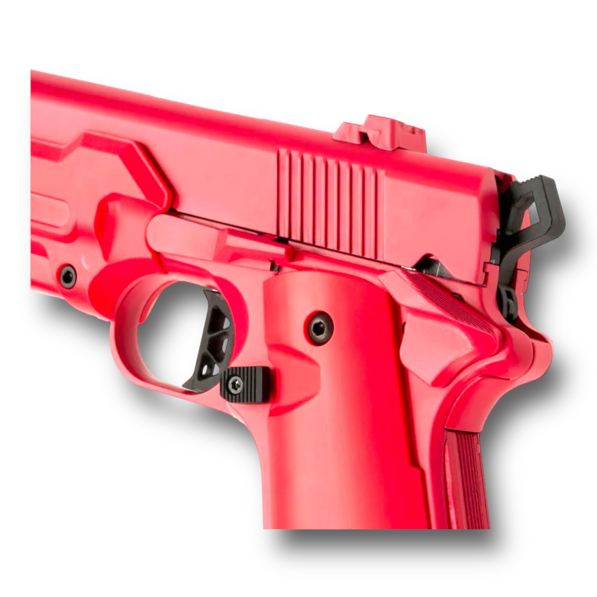 Double Bell Vorpal Bunny Detonics 1911 Ultra Compact AM.45 GBB Gel Blaster Pistol Replica Hot Pink with black accents - DB 796-1