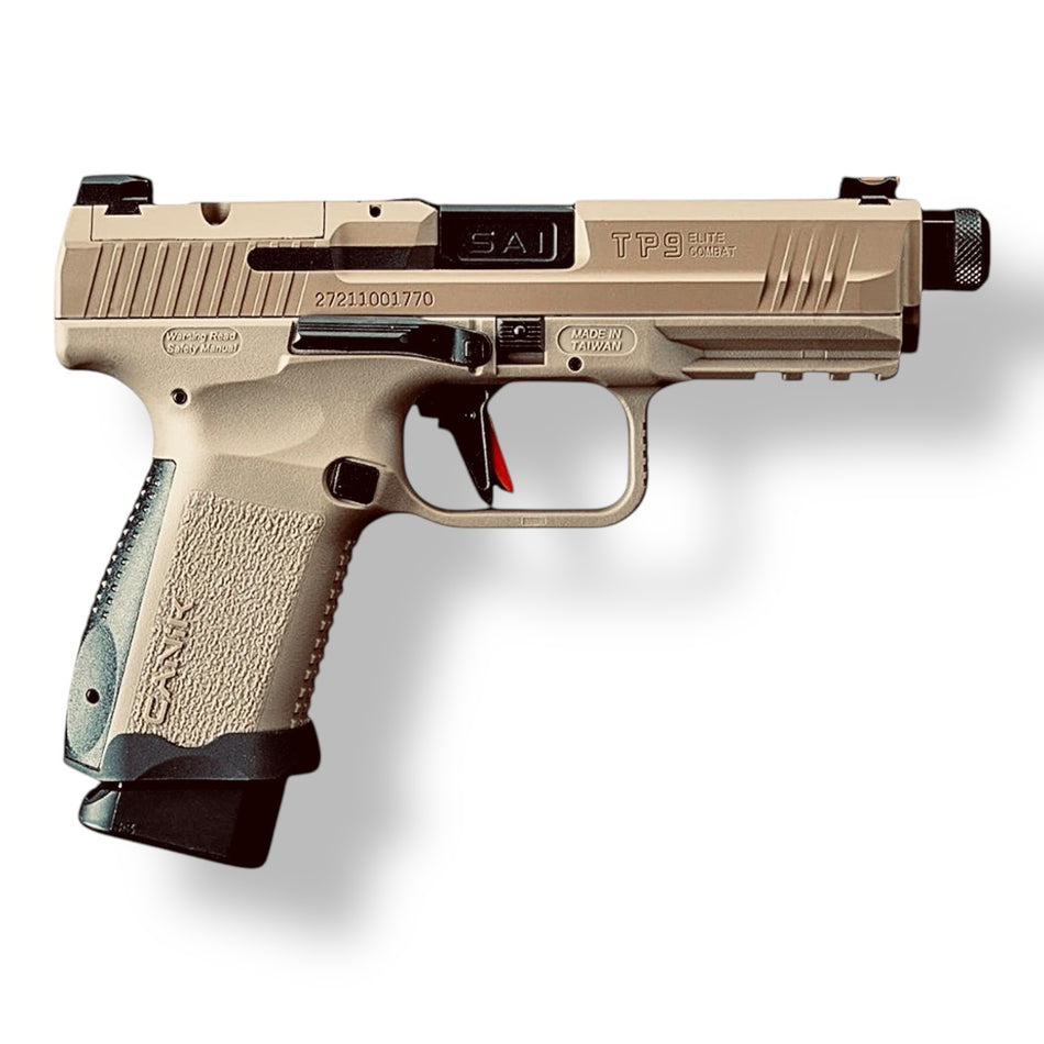 Cybergun CANIK x Salient Arms International Officially Licensed TP9 9x19mm Elite Combat GBB Gel Blaster Replica - Tan