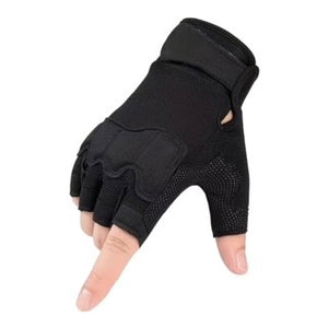 Half Finger Sports Gloves - Black