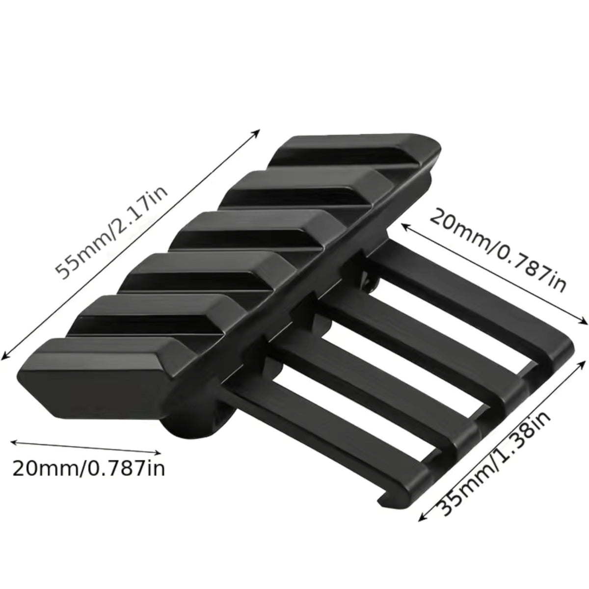 Low Profile Offset Picatinny Rail Mount - 5 Slots, 45 Degree Angle