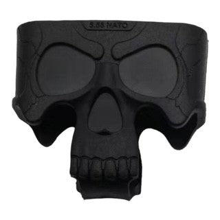 Skull Magazine Assist Base Quick Release Pull Grip - Black