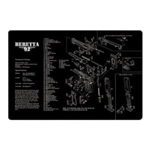 Pistol Maintenance Mat / Mouse Pad with Parts Diagram - Beretta