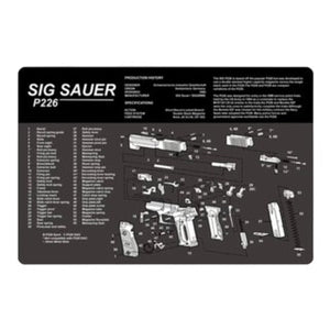 Pistol Maintenance Mat / Mouse Pad with Parts Diagram - Sig Sauer