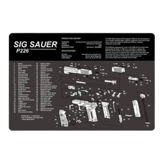 Pistol Maintenance Mat / Mouse Pad with Parts Diagram - Sig Sauer