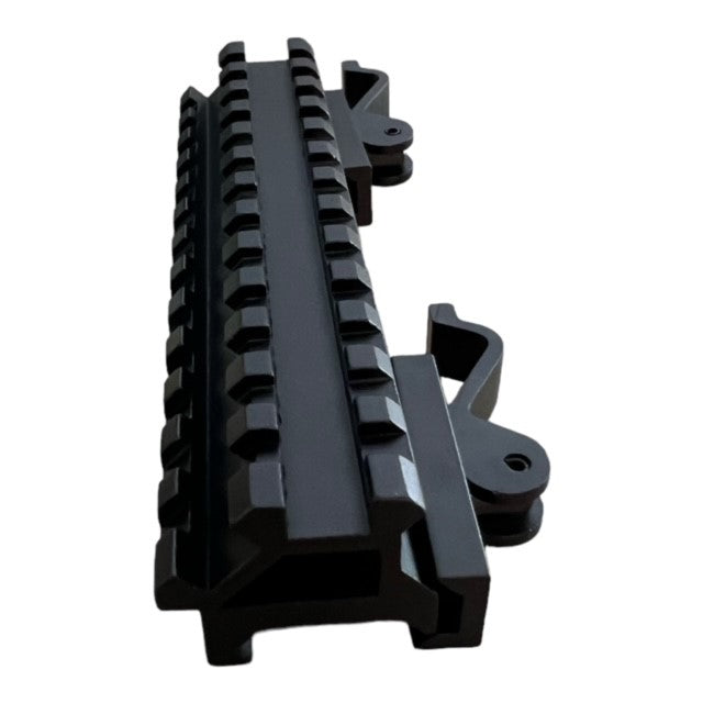 Quick Detach Picatinny Rail Sight Riser Mount - 13 Slot