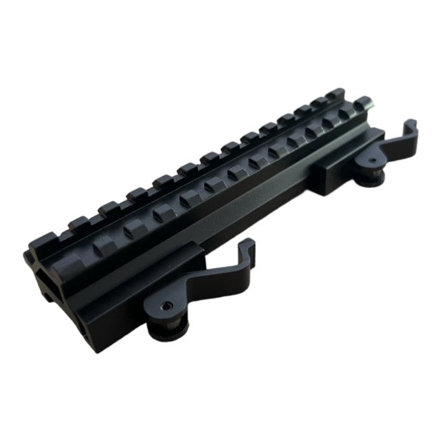 Quick Detach Picatinny Rail Sight Riser Mount with 45 degree offset feature - 13 Slot
