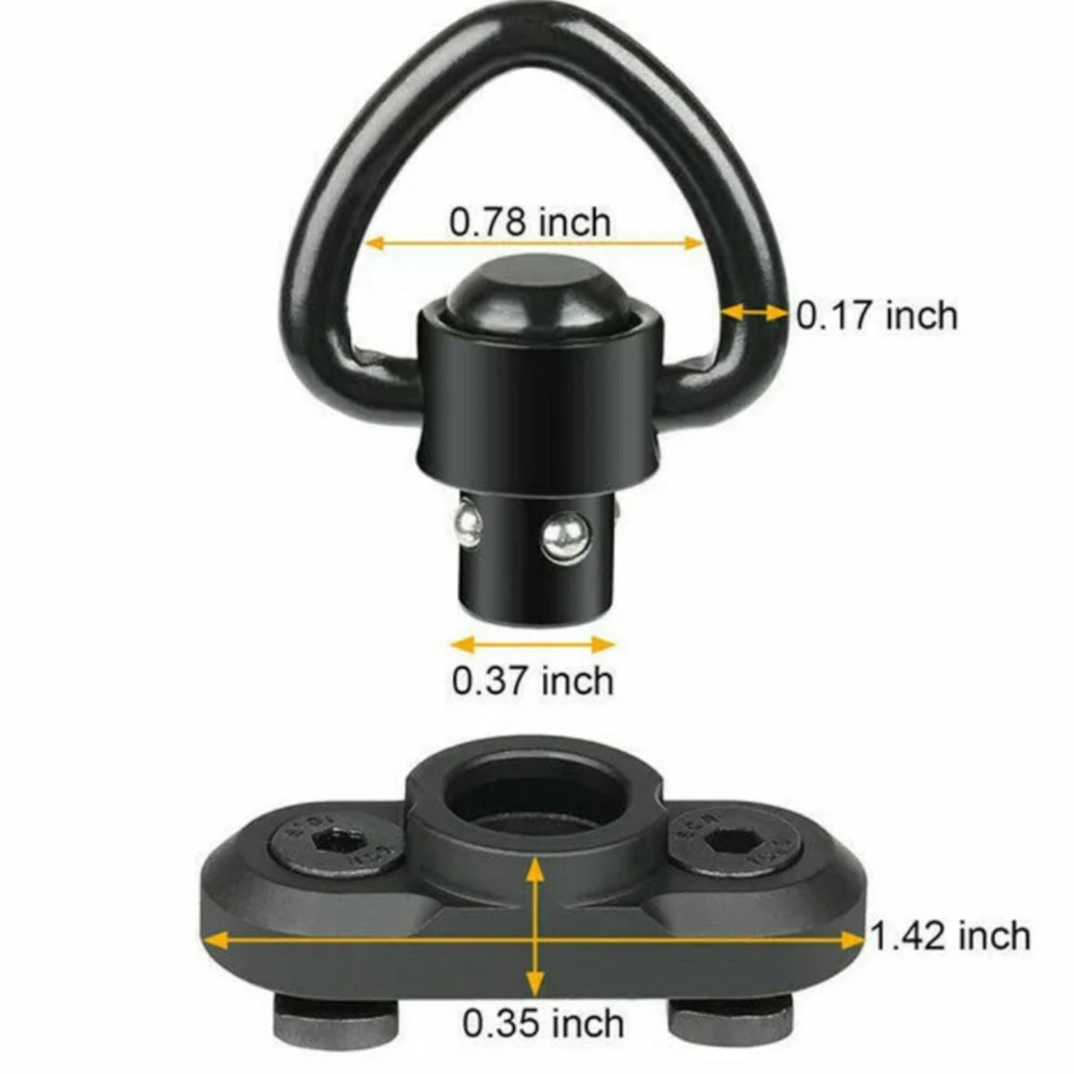 QD Quick Detach Triangular Sling Swivel with MLOK Base Mount Adaptor