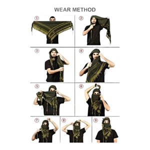Military Shemagh - Tactical Scarf/Shawl Wear Method