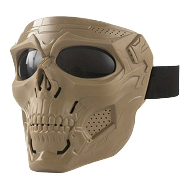 Skull Protective Face Mask - Tan - Grey Lens