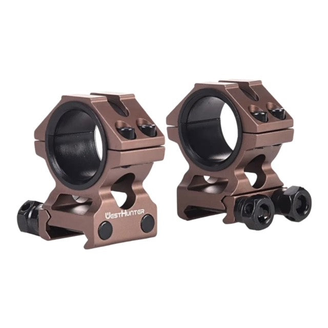 WestHunter Low Profile Dual Ring Picatinny Scope Mounts - Tan