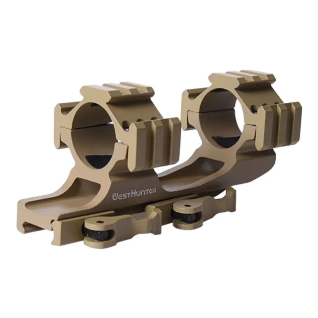 WestHunter Quick Release One Piece Picatinny Scope Mount with Top and Side Rails - Tan