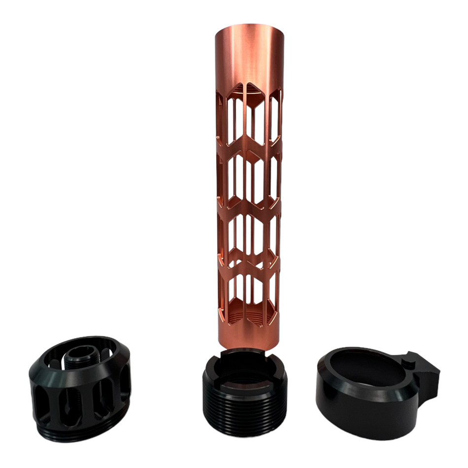 Aztech Innovations Skeletonized CNC Hand Guard - 200mm Size - Rose Gold