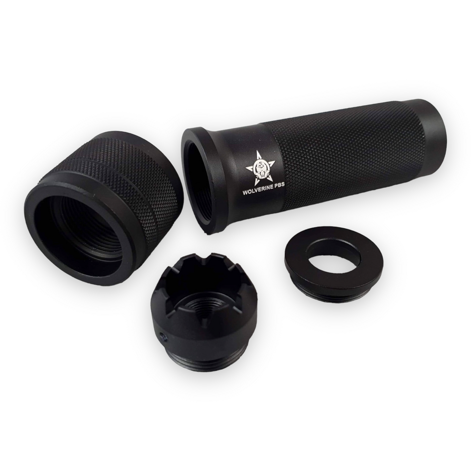 Suppressor - AK Wolverine PBS Plum Blossom Suppressor with 14mm CCW Hop Up Unit - Black